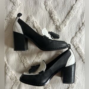 Vince Camuto Black and White Women's Heeled Loafers